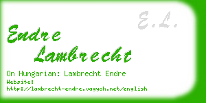 endre lambrecht business card